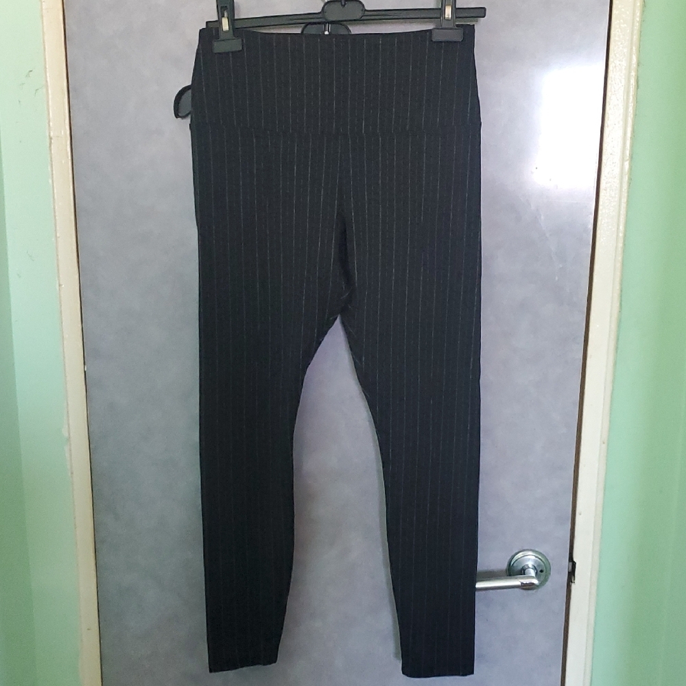 Black Pinstripe Leggings